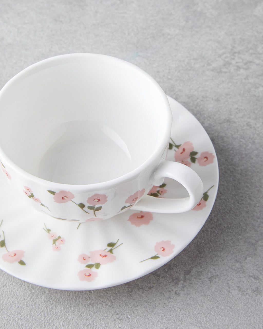 Cordelia New Bone China 4 Pieces 2 Servings Coffee Cup Set 90 ml White - Pink (view 4)