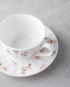 Cordelia New Bone China 4 Pieces 2 Servings Coffee Cup Set 90 ml White - Pink (view 4)