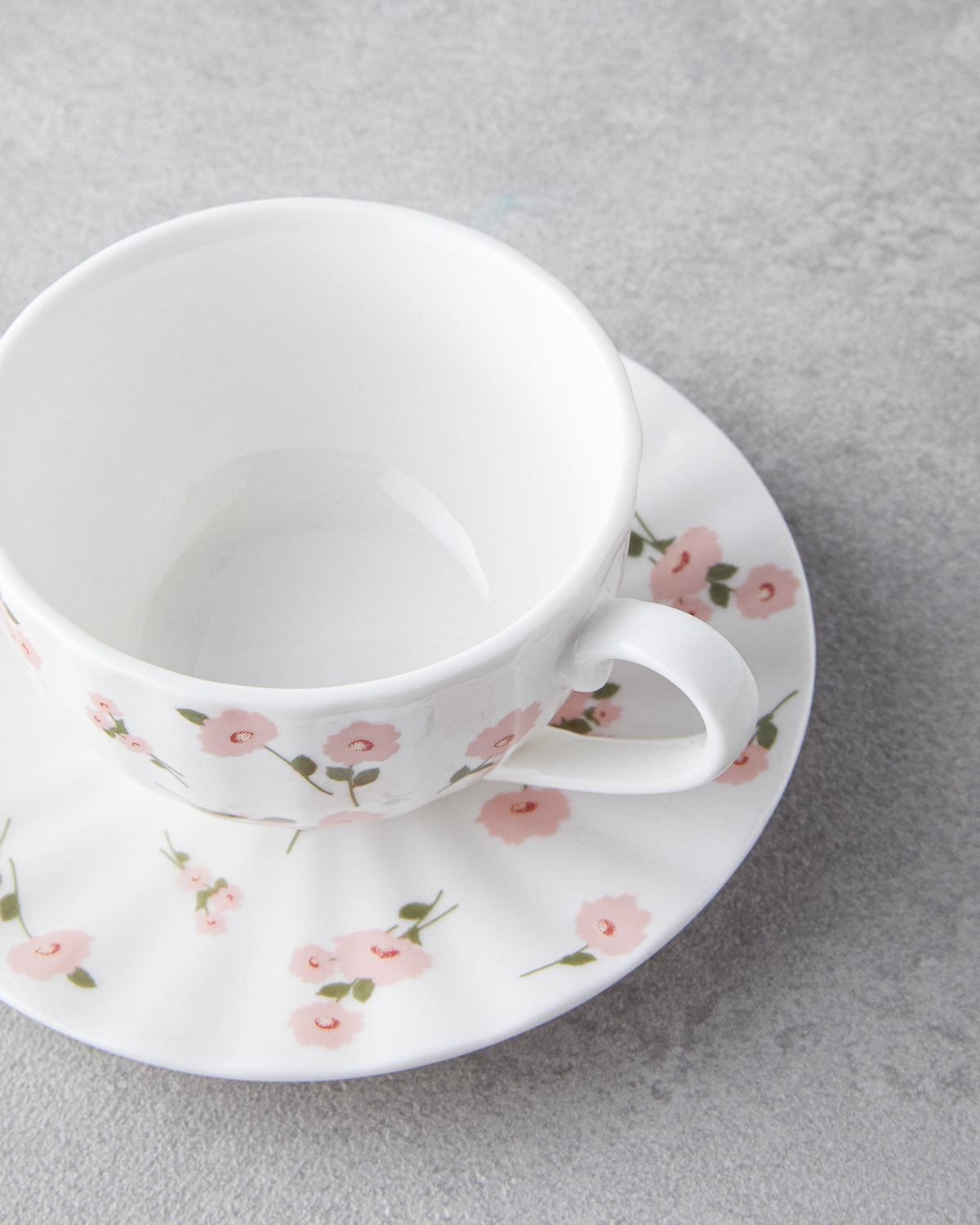Cordelia New Bone China 4 Pieces 2 Servings Coffee Cup Set 90 ml White - Pink (view 4)