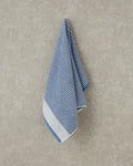 Ornate Stripe Cotton with Dyed Thread Face Towel 50x80 cm - Ecru - Blue