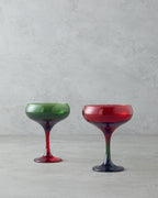 Merry Glass 2 pcs Cup 270 ml Red - Green