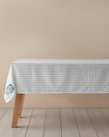 Polycotton Table Cloth 150x200 cm White - Blue
