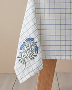 Polycotton Table Cloth 150x200 cm White - Blue (view 2)