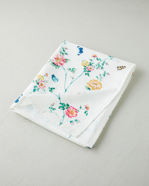 Botanical Polyester Table Cloth 145x200 cm Cream - Pink