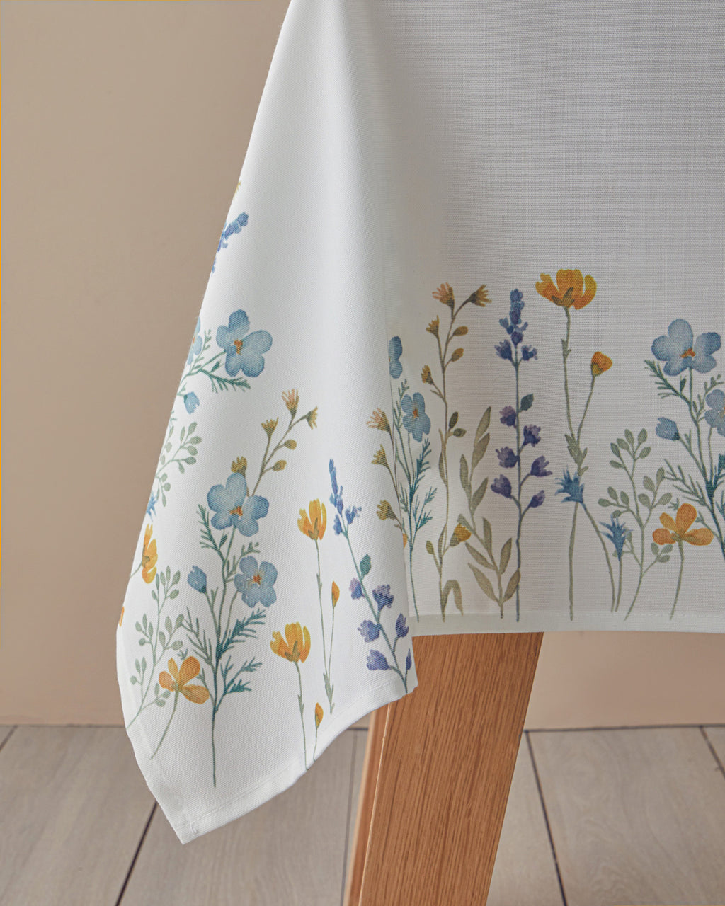 Meadow Polyester Table Cloth 145x200 cm White - Blue (view 3)