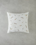 Embroidered Toss Pillow Cover 45x45 cm Ecru
