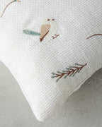 Embroidered Toss Pillow Cover 45x45 cm Ecru (view 2)