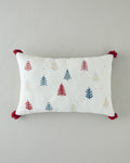 Embroidered Decorative Cushion 33x50 cm Ecru