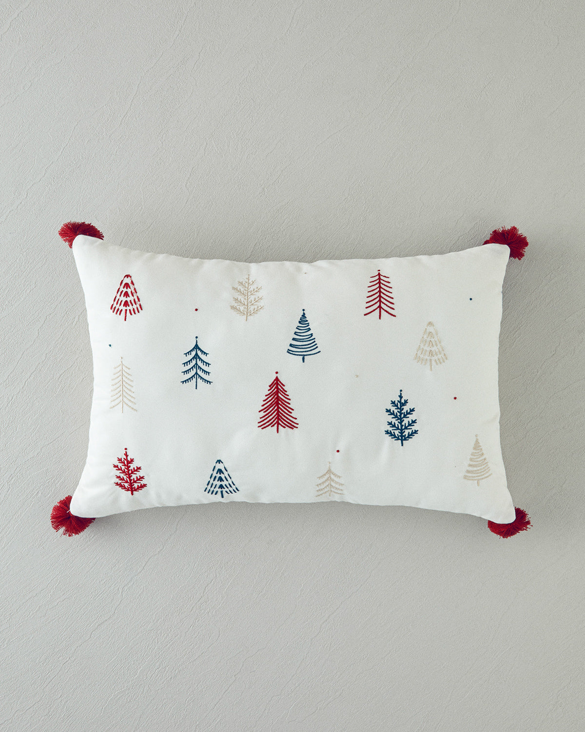 Embroidered Decorative Cushion 33x50 cm Ecru