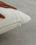 Punch Needle Embroidered Toss Pillow Cover 45x45 cm Ecru (view 3)