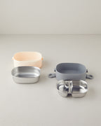 Stainless Steel with 2 Sections Lunch Box 900 ml Ecru - Gray (view 3)
