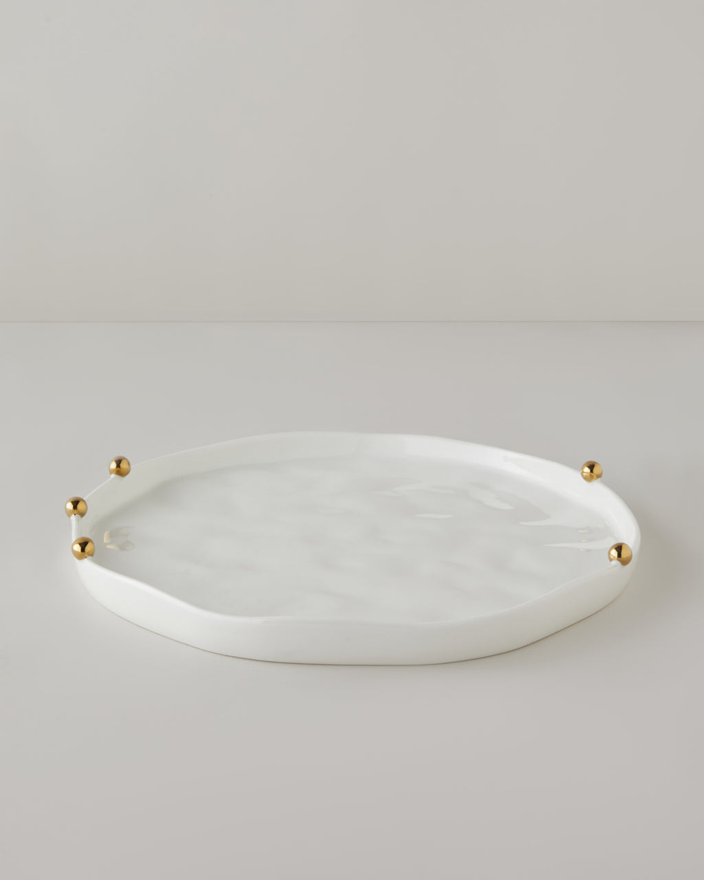 Porcelain Placemat 34 cm White-Gold