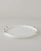 Porcelain Placemat 34 cm White-Gold