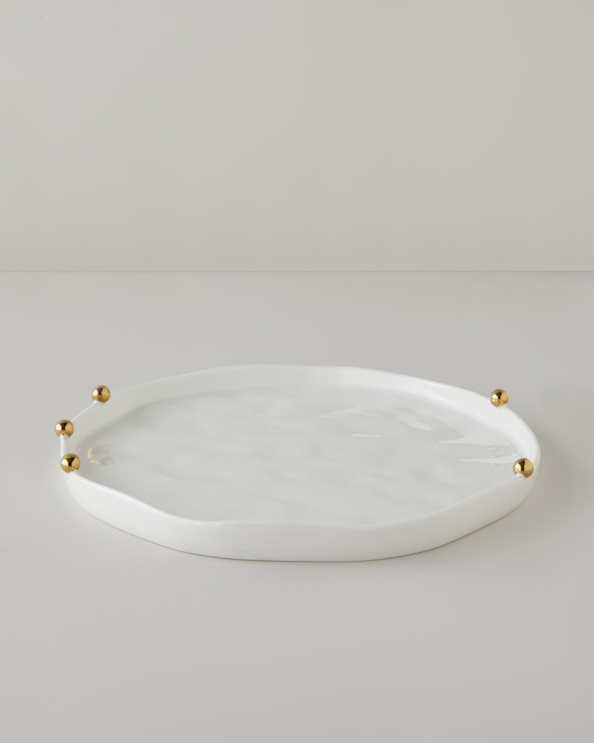 Porcelain Placemat 34 cm White-Gold