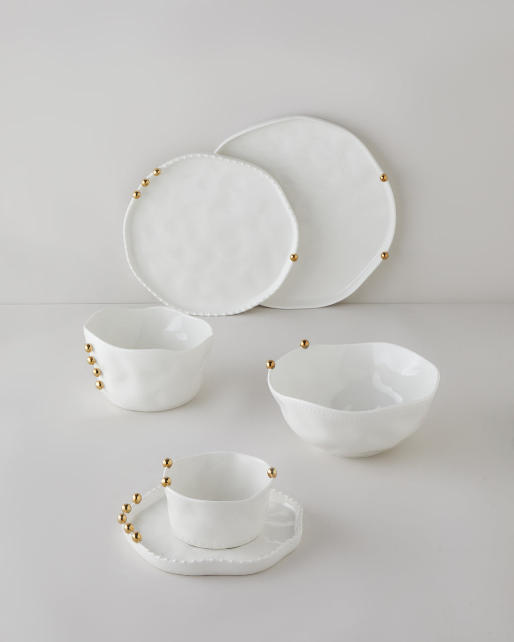 Porcelain Placemat 34 cm White-Gold (view 4)