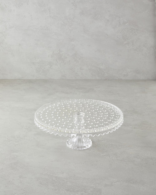 Bubbles Glass Cake Stand Transparent - 28x16 cm