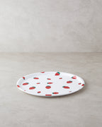 Plastic Tray 36 cm White - Red