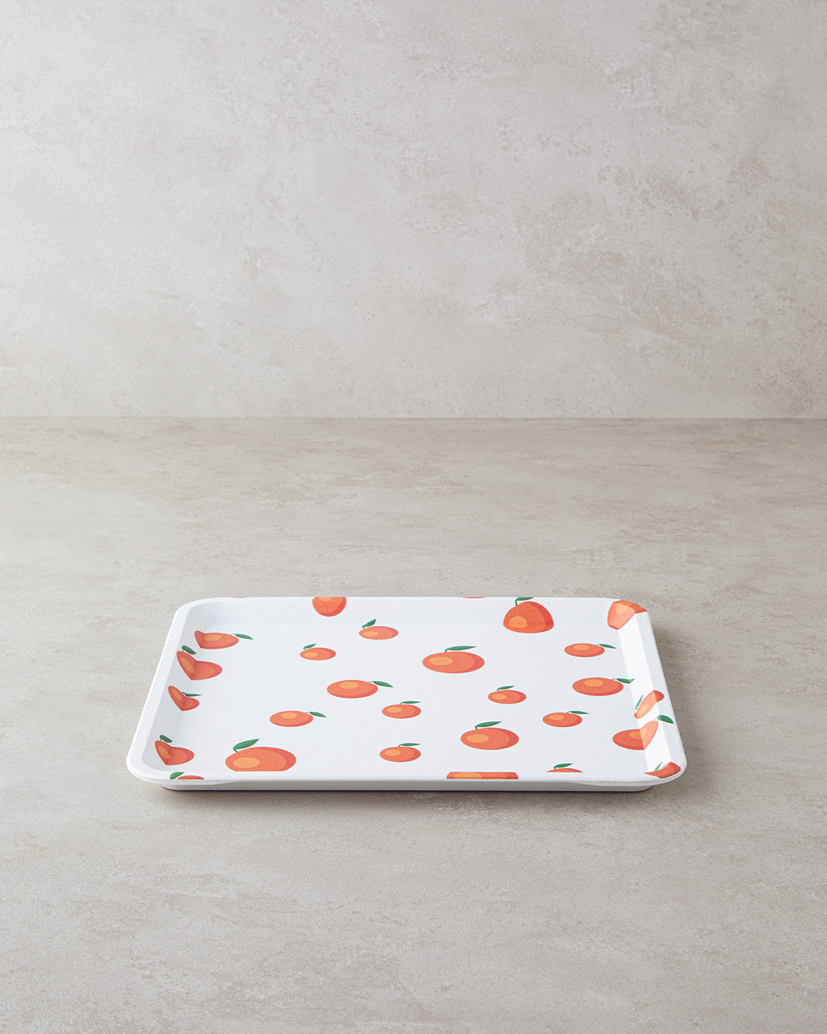 Plastic Tray 32.5x32.5 cm White - Orange