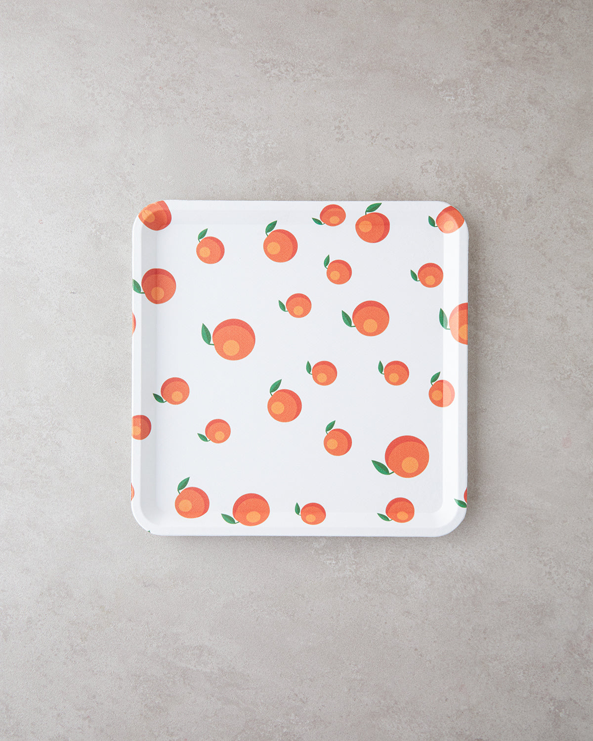 Plastic Tray 32.5x32.5 cm White - Orange (view 2)