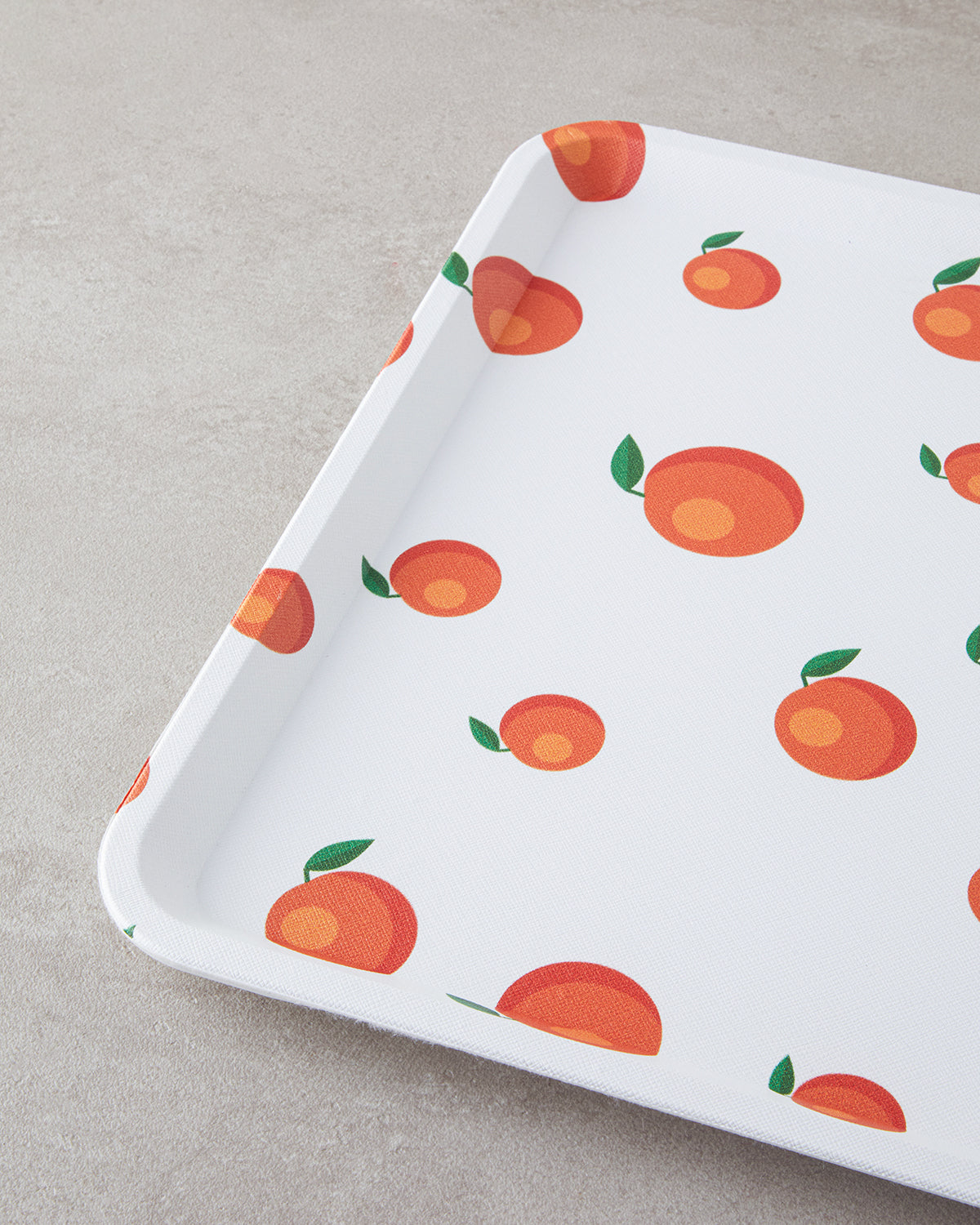 Plastic Tray 32.5x32.5 cm White - Orange (view 3)