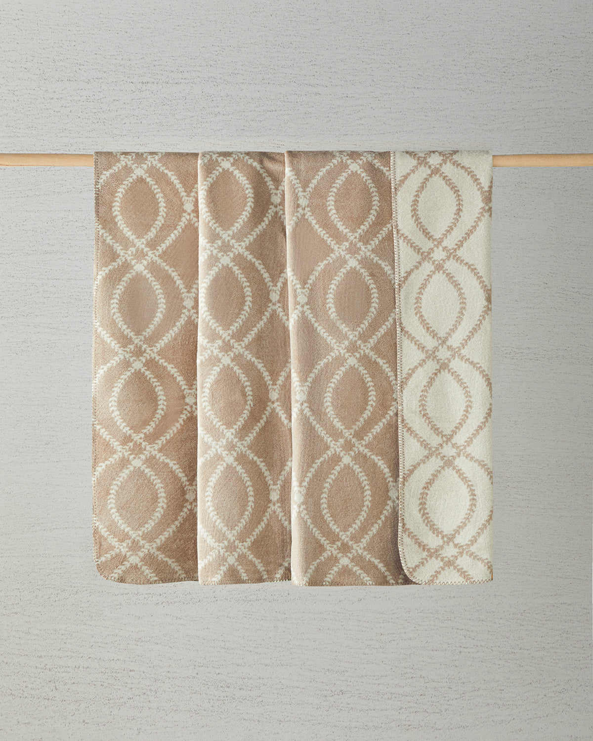 William Cotton Double Size Blanket 200x220 cm Beige