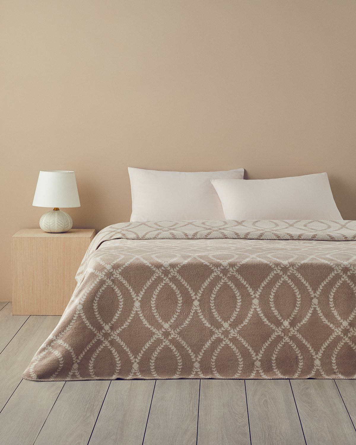 William Cotton Double Size Blanket 200x220 cm Beige (view 2)