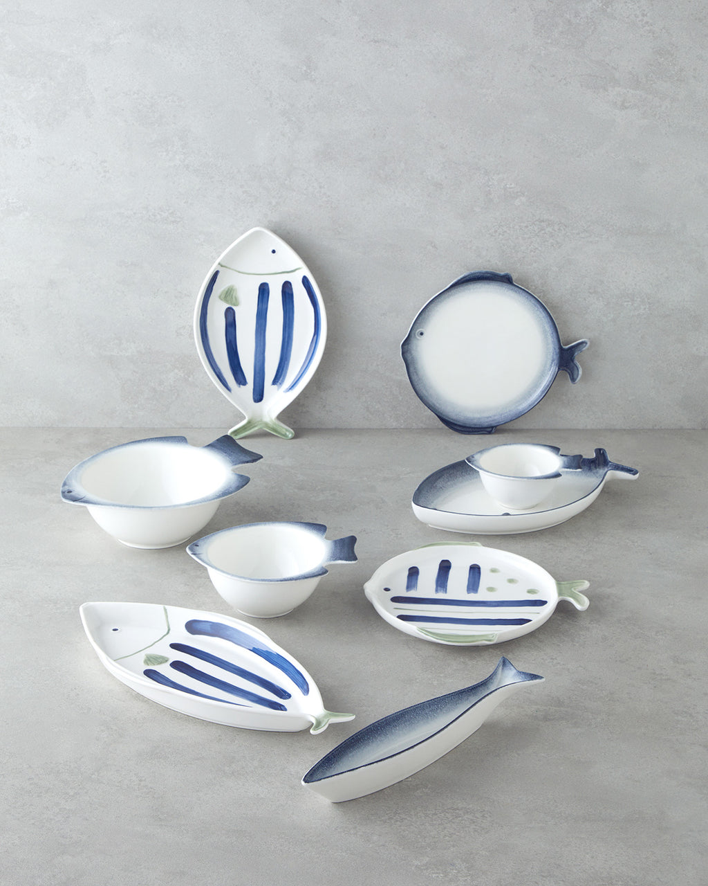Porcelain Snack Bowl 13 cm Blue - White (view 4)