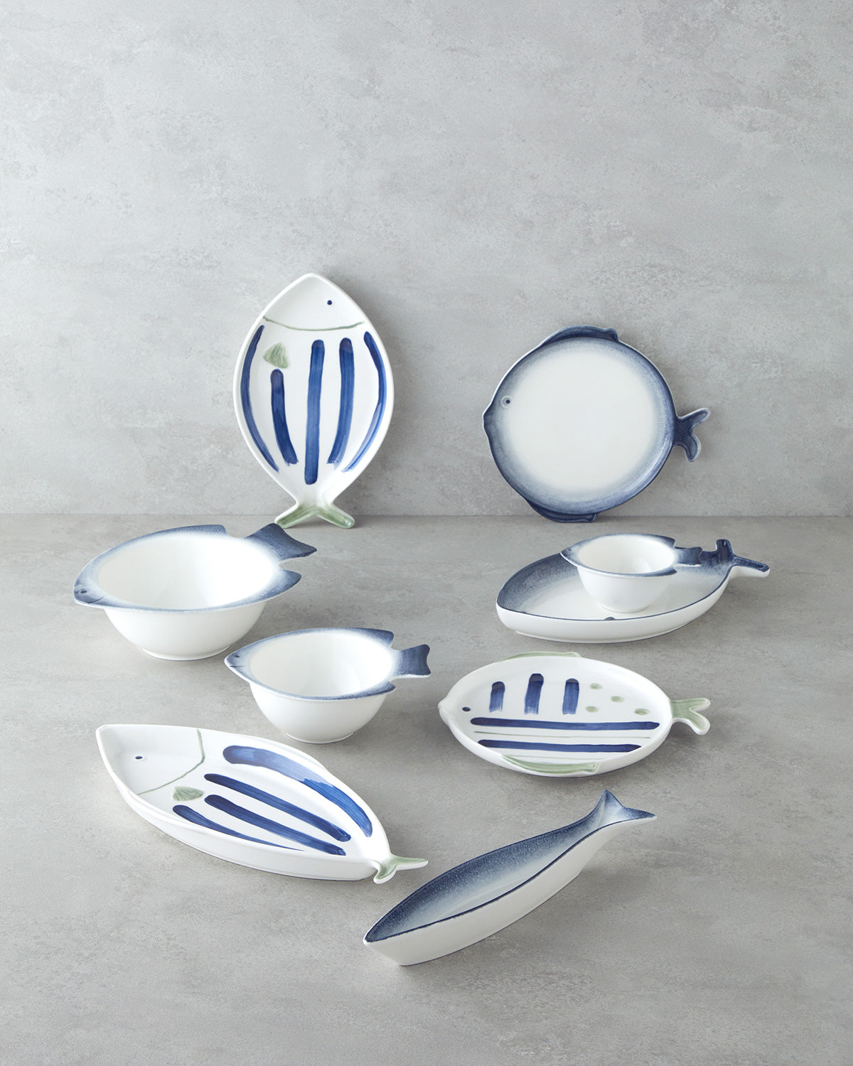 Porcelain Rectangular Plate Blue - Green (view 8)