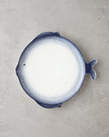 Porcelain Cake Plate 23 cm Blue - White