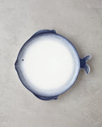 Porcelain Cake Plate 23 cm Blue - White
