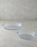 Bake&Serve Glass 2-piece Oval Oven Dish 24x35-18x26 cm Transparent