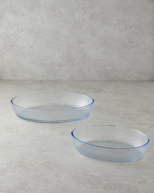 Bake&Serve Glass 2-piece Oval Oven Dish 24x35-18x26 cm Transparent