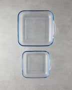 Bake&Serve Glass 2-piece Square Oven Dish 27x30-21x23 cm Transparent (view 4)