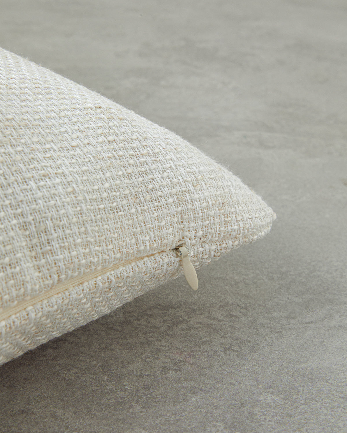 Punch Needle Embroidered Toss Pillow Cover 45x45 cm Ecru (view 3)