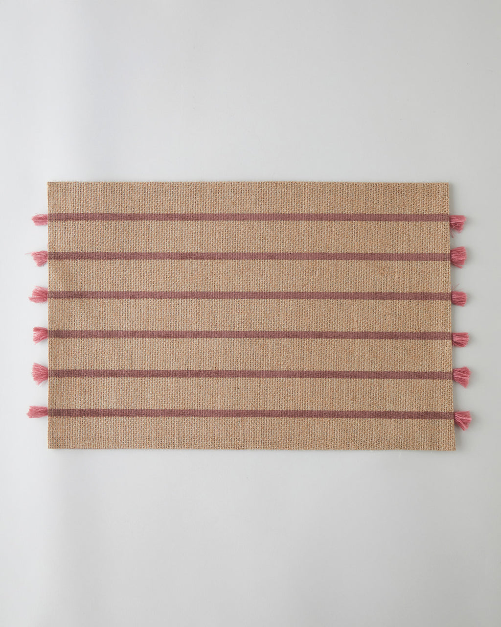 Fringe Jute 2 pcs Table Mat 30x45 cm Pink (view 2)