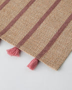 Fringe Jute 2 pcs Table Mat 30x45 cm Pink (view 3)