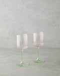 Glimmer Glass 2 pcs Chalice 250 ml Pink - Green