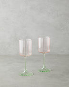 Glimmer Glass 2 pcs Chalice 250 ml Pink - Green