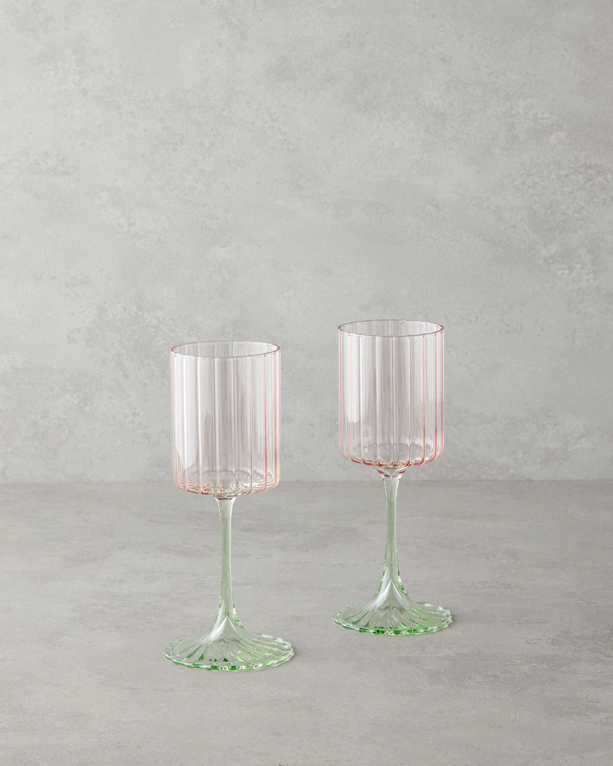 Glimmer Glass 2 pcs Chalice 250 ml Pink - Green