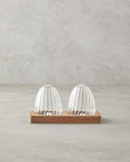 Octavia Borosilicate-Acacia 2 pcs Salt and Pepper Shaker 6x8 cm Transparent