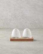 Octavia Borosilicate-Acacia 2 pcs Salt and Pepper Shaker 6x8 cm Transparent
