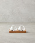Clementine Borosilicate-Acacia 2 pcs Salt and Pepper Shaker 5.5x5 cm Transparent