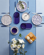 Cosmos Ceramic Breakfast Set 14 Pieces 6 Servings Navy Blue