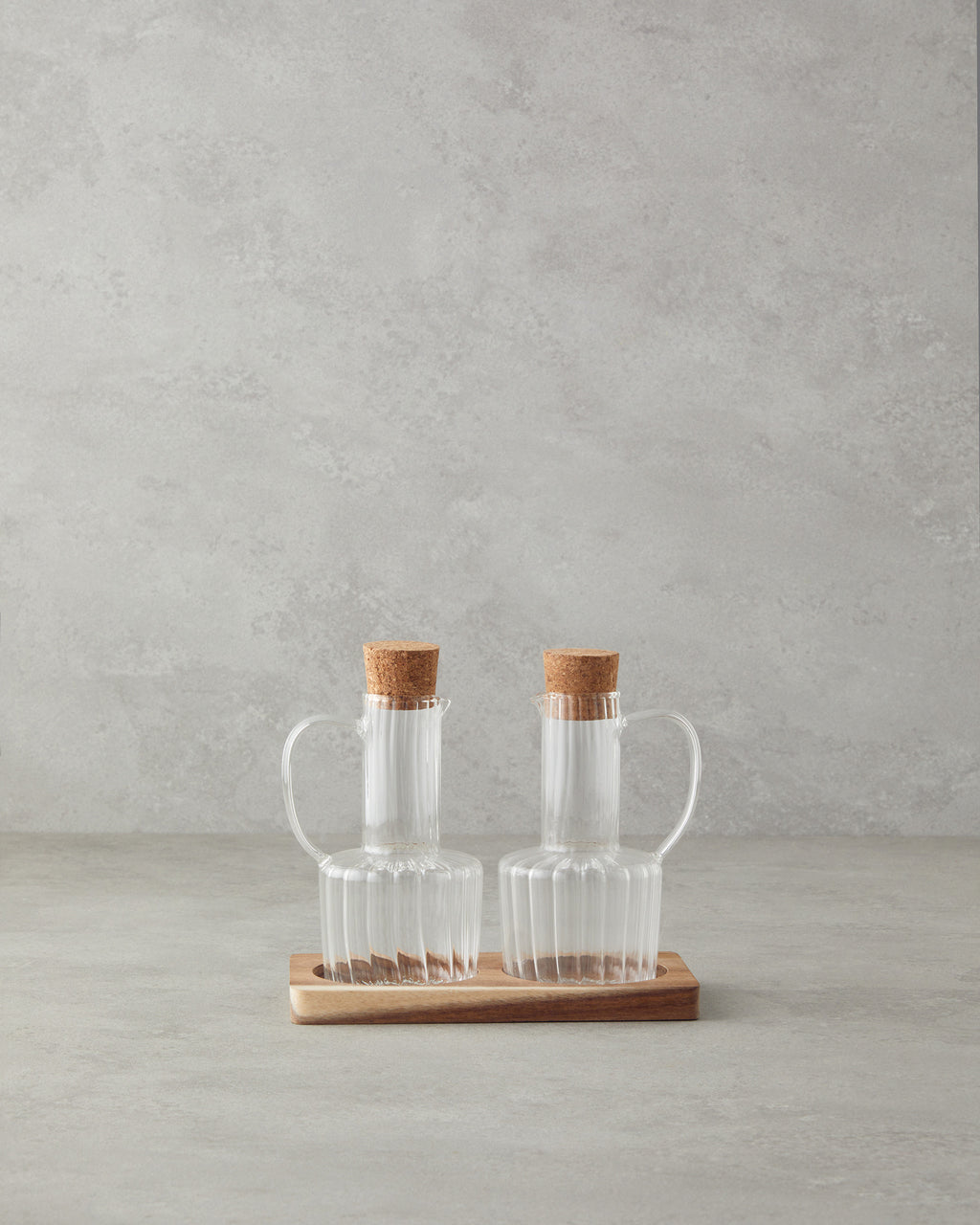 Evie Borosilicate-Acacia 2 pcs Oil Bottle 200 ml Transparent