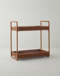 Boho Plastic Rattan Cookie Stand Brown - 32.5x18x34 cm