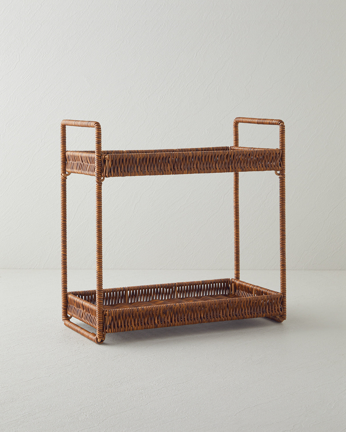 Boho Plastic Rattan Cookie Stand Brown - 32.5x18x34 cm
