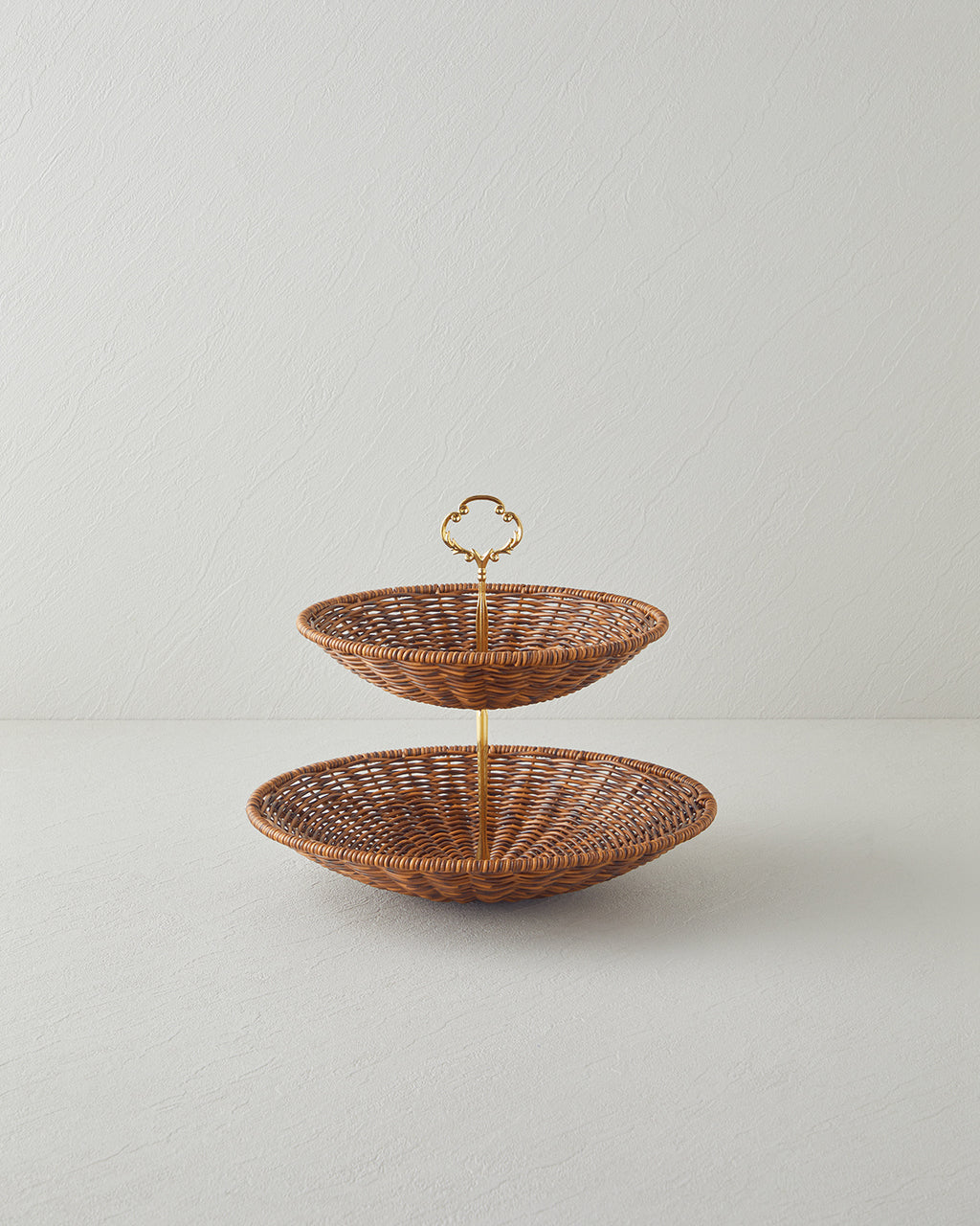 Boho Plastic Rattan Cookie Stand Brown (view 4)
