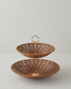 Boho Plastic Rattan Cookie Stand Brown (view 5)