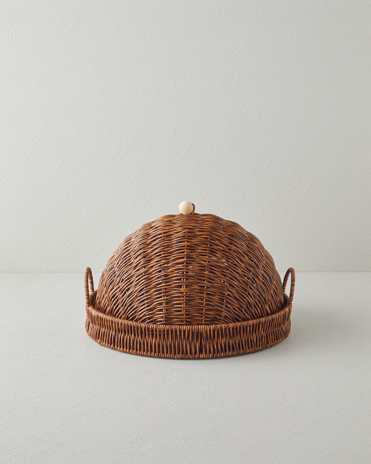 Boho Plastic Rattan Serving Ware Brown - 33x33x18 cm