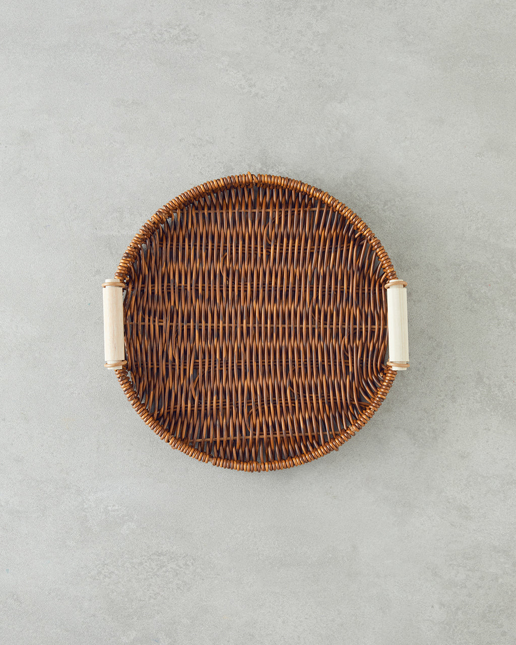Boho Plastic Rattan Tray Brown - 29x20x3 cm (view 2)